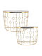 Rundes Zentral Kaffeetisch Mit Metall Gold M100.5xL35.5xH75.5cm