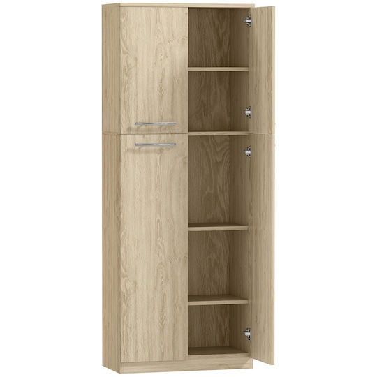 HomCom Bathroom Cabinet L59xW31xH155cm Oak