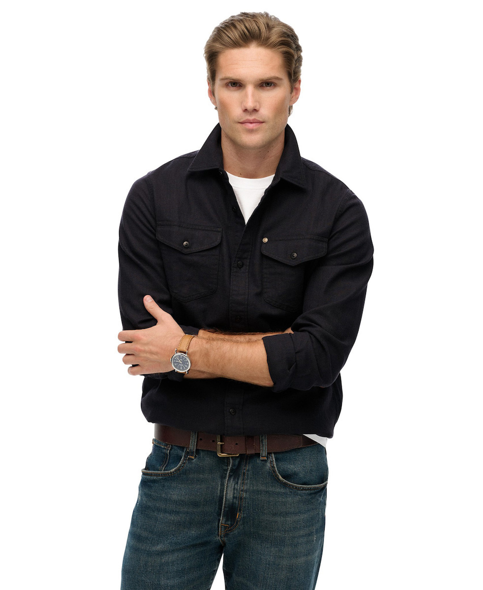 Superdry Giacca da uomo The Merchant Store Moleskin, Nero , XL : SuperDry