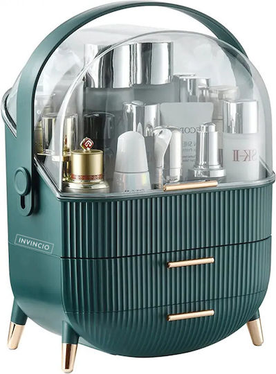 Invincio Organizator Cosmetice Cu 2 Sertare Verde 34x29x20cm