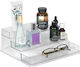Pufo Shelf Display Organization Medicines Makeup Products In Steps 3 Levels 25.5 X 23.5 Cm Transparent