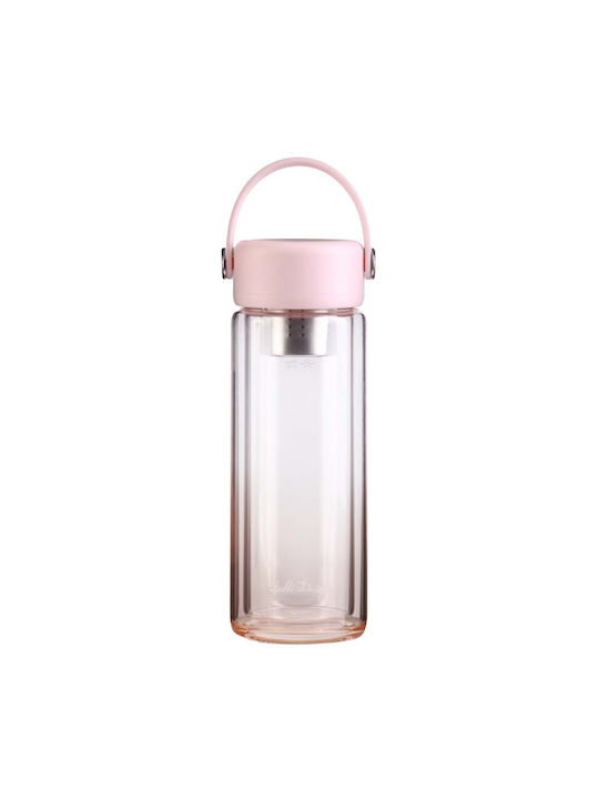 Vialli Design Water Bottle 350ml Pink