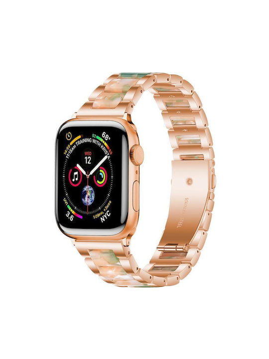 Metal Watch Strap Resin Apple Watch 42 44 45 46 49mm Rose Gold Green Metal Watch Strap Resin Apple Watch 42 44 45 46 49mm Rose Gold Green