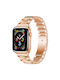 Metallisches Tragbare Bänder Rose Gold Grün für Apple Watch 42 44 45 46 49mm