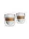 Vialli Design Κούπα Γυάλινη Καφέ 300ml (Προσωποποιημένο) 2τμχ