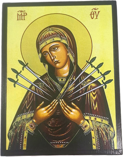 Icoană Fecioara Maria Eptaspathi Înălțime × Lățime 26cm X 20cm