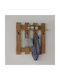 Megapap Wall Hanger Carina Wooden 4 Hooks Brown 70x18cm