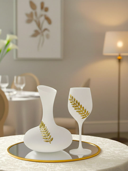 Georgiou Wedding Carafe Set with Wine Glass Gilt / Glass Gold 2pcs