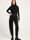 High Waist Women's Jean Trousers in Regular Fit Black