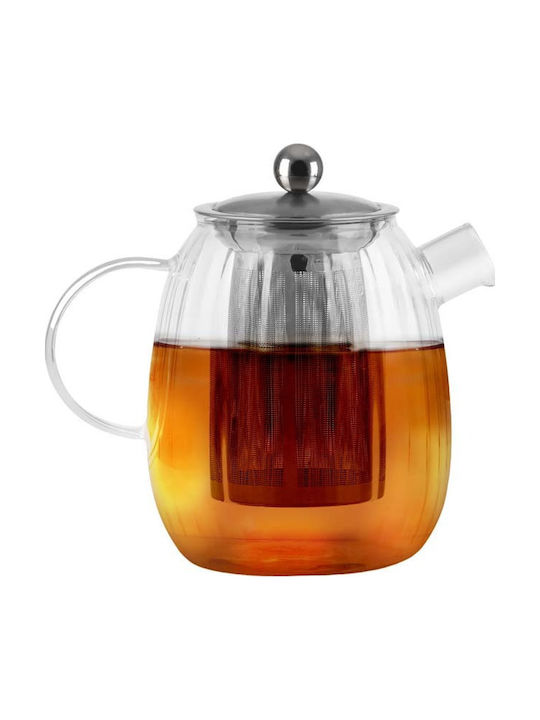 Vialli Design Τσαγιέρα με Φίλτρο Γυάλινη Γκρι 1000ml