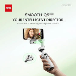 Zhiyun Smooth Q5 Ultra Standard Gimbal Mobil cu Stabilizator pe 3 Axe și o durată de viață a bateriei de 13.5 ore Gri Zhiyun Smooth Q5 Ultra Standard Gimbal Mobil cu Stabilizator pe 3 Axe și o durată de viață a bateriei de 13.5 ore Gri