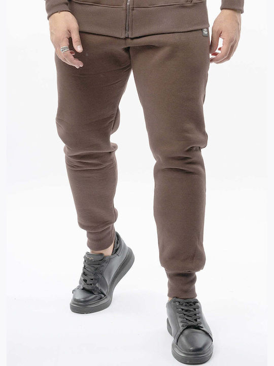 New Wave Παντελόνι Φόρμας με Λάστιχο Brown