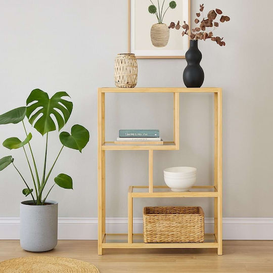 Bookcase 77x33.8x111cm Bamboo