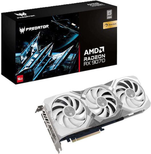 Acer Radeon RX 9070 16GB GDDR6 Predator Bifrost OC White Edition Graphics Card