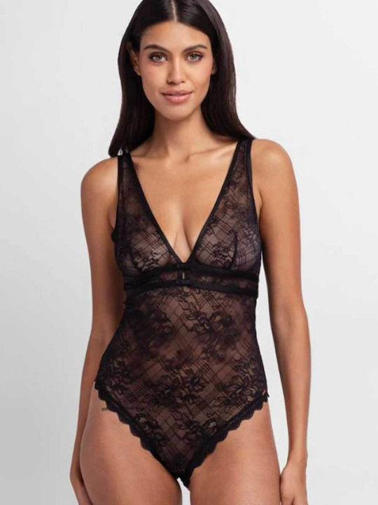 Γυναικείο Κορμάκι Dorina Όλο Δαντέλα Hasina Vfxbs0022la190-bk0001 Blk