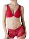Damen Boxer Nahtlos mit Spitze Rot