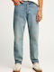 Men's Jeans Pants with Loose Tapered Fit Washed Effects