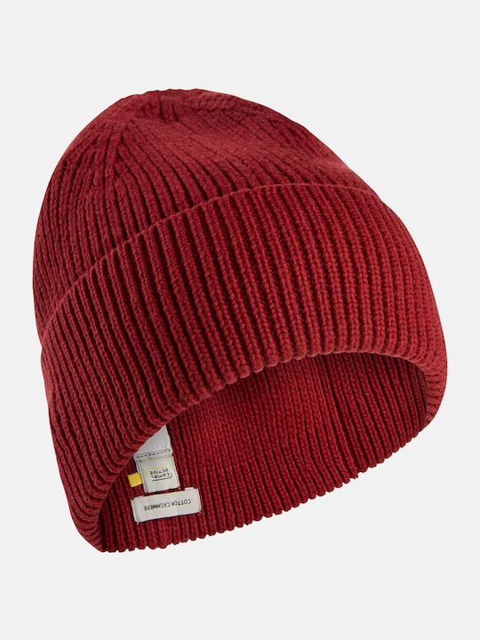 Beanie Ανδρικός Σκούφος με Rib Πλέξη σε Κόκκινο χρώμα