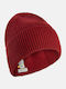 Beanie Ανδρικός Σκούφος με Rib Πλέξη σε Κόκκινο χρώμα