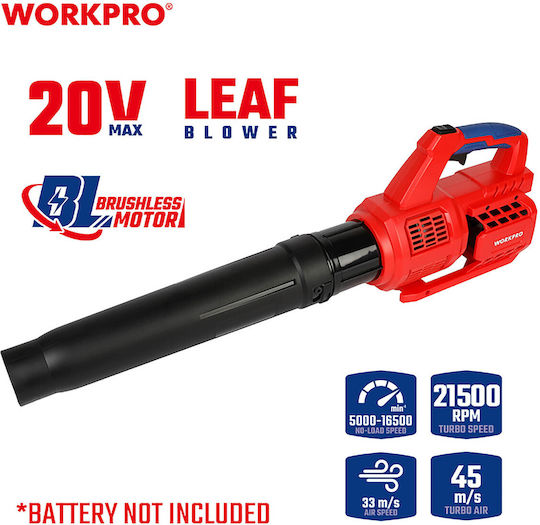 WorkPro Blower Handheld Battery 20V Solo with Maximum Air Speed 162km/h