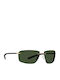 Silhouette Unisex Sunglasses with Gold Metal Frame and Green Lens