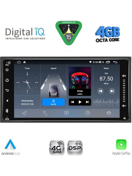 Digital IQ Sistem Audio Auto 1999-2009 (Bluetooth/USB/AUX/WiFi/GPS/Apple-Carplay/Android-Auto) cu Ecran Tactil 6.5"