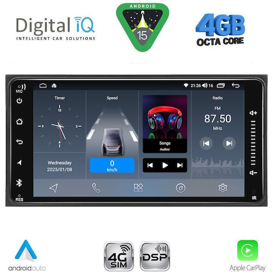 Digital IQ Auto-Audiosystem 1999-2009 (Bluetooth/USB/AUX/WiFi/GPS/Apple-Carplay/Android-Auto) mit Touchscreen 6.5"