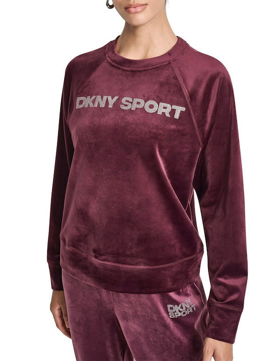 DKNY Logo Дамски Пуловер Бордо