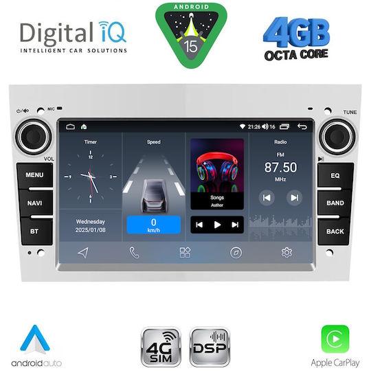 Digital IQ Ηχοσύστημα Αυτοκινήτου για Opel Antara 2004-2014 (Bluetooth/USB/WiFi/GPS/Apple-Carplay/Android-Auto) με Οθόνη Αφής 7"
