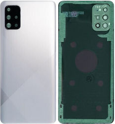 Samsung Galaxy A71 Batteriedeckel+Kameralinse Silber Qualität A