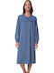 Lydia Creations Winter Damen Nachthemd Blue