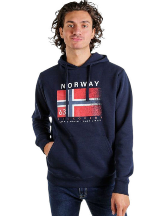 Norway Nautical School Φούτερ Μπλε με Κουκούλα