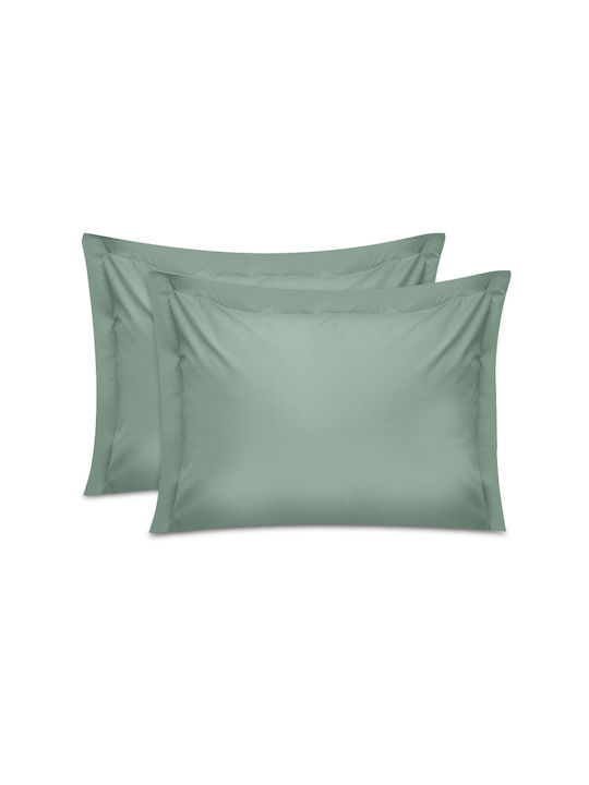 Cotton Box Tonne Σετ Μαξιλαροθήκες με Φάσα Πράσινο 50x70εκ.