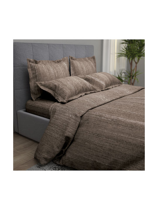 Charalambidis Textiles Rain Pillowcase Set Coffee 52x72cm.