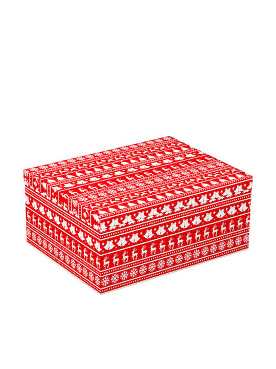 Xmas Red-White Paper Packaging Box 32.5x24.5x14.5cm Gift Voucher 17159-9