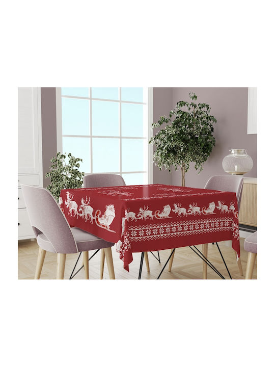 Mc Decor Christmas Tablecloth Square Red L140xW140cm.