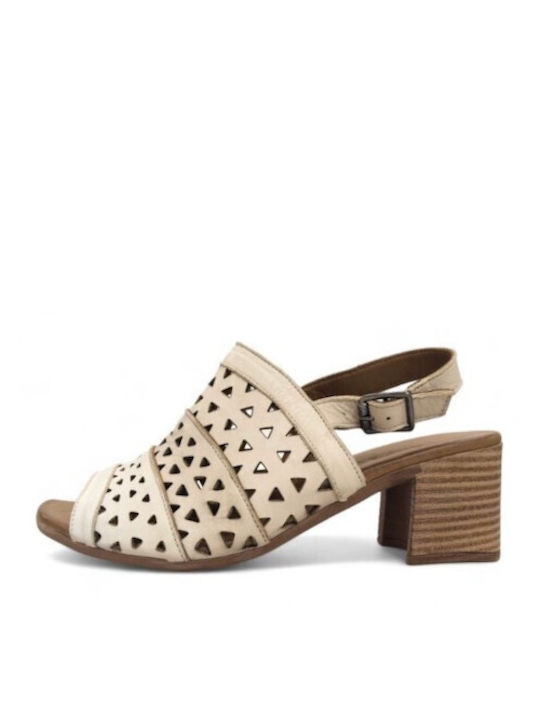 Mago Shoes Leder Sandalen Weiß