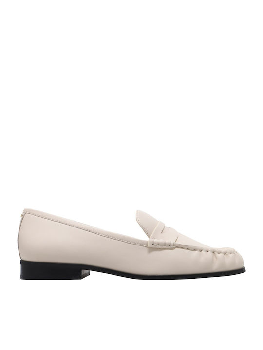 Δερμάτινα Γυναικεία Loafers σε Μπεζ Χρώμα