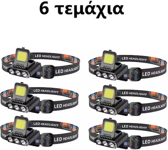 Wuben Επαναφορτιζόμενος Φακός Κεφαλής LED με Μέγιστη Φωτεινότητα 2800lm 6τμχ