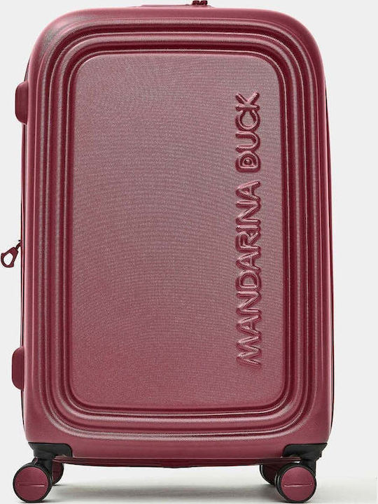 Mandarina Duck Logoduck Valiză Medie De Călătorie Burgundy Cu 4 Roți Înălțime 69 Cm
