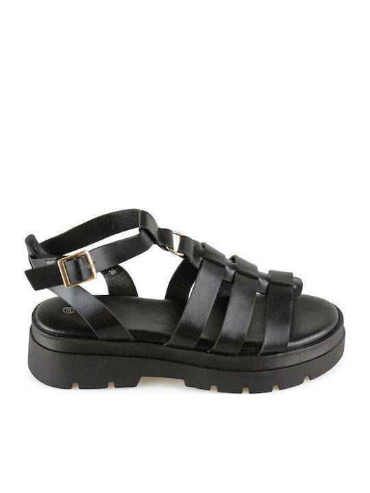 Γυναικεία Σανδάλια Gladiator Flatforms Μαύρα