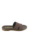 Leder Flache Sandalen für Damen in Braun Farbe