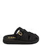 Δερμάτινα Γυναικεία Σανδάλια Flatforms Μαύρα