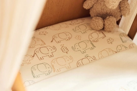Jollein Baby Sheet Crib Flannel Fitted Beige 70x140cm