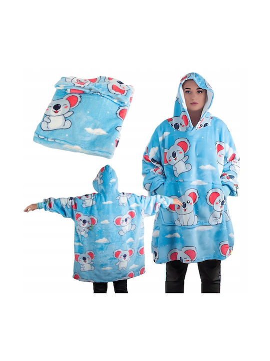 Κουβέρτα Fleece Γαλάζια 80x80εκ.