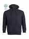 Kprime Men's Long Sleeve Work Sweatshirt Black with Hood
