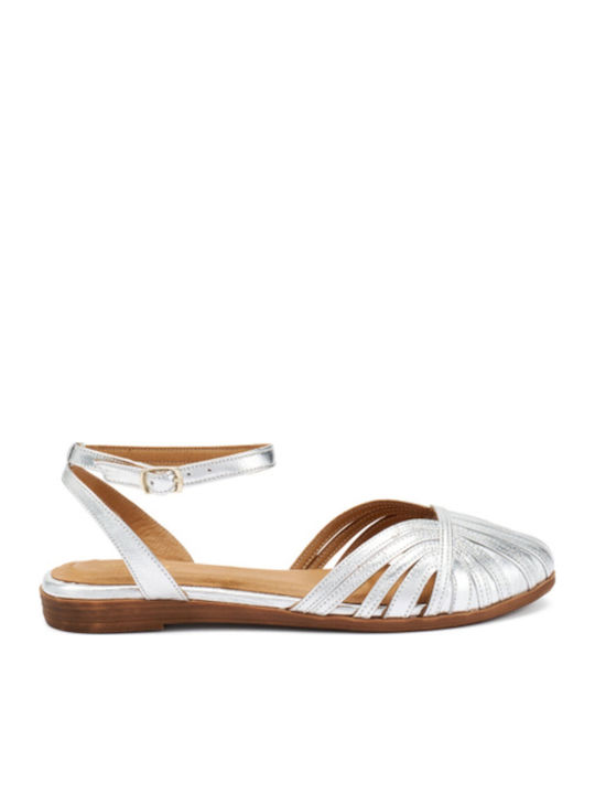 Leather Ballerinas Silver