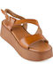 Women's Ankle Strap Platforms Brown