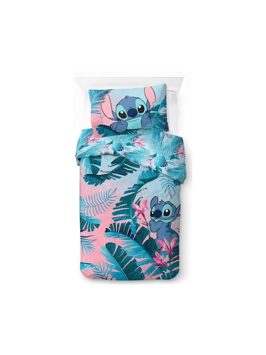Disney Lilo & Stitch Σετ Παιδική Παπλωματοθήκη Βαμβακερή Μπεζ