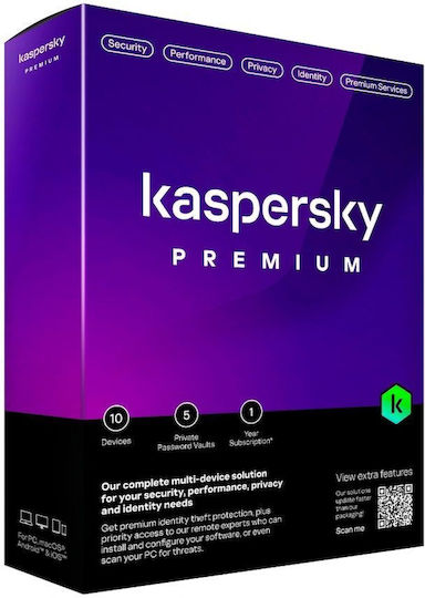 Kaspersky Premium 2024 for 10 Devices and 1 Year of Use (Electronic License)